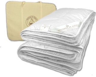 Alpaka Bettdecke 4 Jahreszeiten, Premium Line, Füllung aus 100% Baby Alpaka (155x220 cm) 2 Decken zum zusammenknüpfen 1x Sommer und 1x Gzj), Bezugsstoff: 200er Baumwollbatist von Abolengo de Alpaca