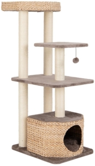 COSTWAY Kratzbaum, mit Katzenhöhle, Sitzstange, Kissen, 131cm hoch