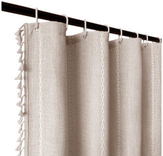 HAUSS SPOLE Duschvorhang Duschvorhang Badvorhang Badewannenvorhang Badezimmer Vorhänge Breite 183 cm (183x183 cm Wasserabweisend Anti-schimmel Waschbar 12 Duschvorhangringe, Boho-Chic rustikales Landhaus-Badezimmer-Dekor), für Badezimmer Haus Hotel Woh...