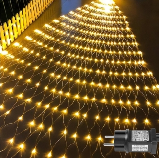 LMaxhome LED-Lichternetz Lichterkette Lichtervorhang Weihnachts Deko für Büsche Garten Zäune, 660-flammig, Mesh Lichterkette Netz mit 8 Modi Timer, 1,5x1,5 m/2x2 m/3x2 m/6x4 m