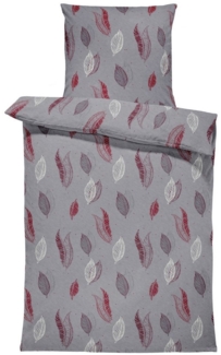 One Home Bettwäsche Leaves, Fleece, 4 teilig, Blätter modern, kuschelig flauschig warm weich Winter Übergröße