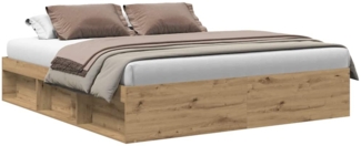 vidaXL Bettgestell ohne Matratze Artisan-Eiche 200x200cm Holzwerkstoff 3328870