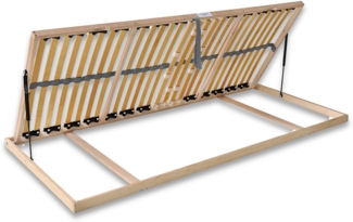 Madera Lattenrost für Bettkastenfunktion – 7-Zonen, 28 Federleisten, Birkenschichtholz, Größe: 80 x 220 cm, Seite der Öffnung: Öffnung nach Links