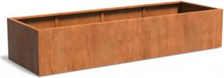 Adezz Pflanzgefäß Carrez Standard Rechteck aus Corten-Stahl Pflanzkübel Größe 300x100x60 cm