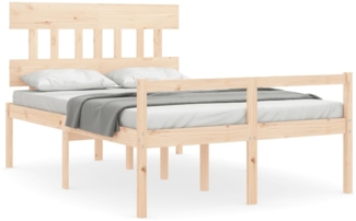 vidaXL Seniorenbett mit Kopfteil Massivholz 3195386