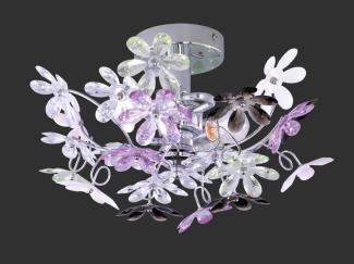 Reality Leuchten LED Deckenleuchte, Dimmfunktion, LED wechselbar, Warmweiß, ausgefallene Designer-lampe mit Blüten, Jugendzimmer & Galerie, Ø 38cm