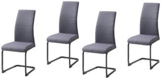HTI-Living Freischwinger Schwingstuhl SallyP Grau (Set, 4 St), Freischwinger Esszimmerstuhl