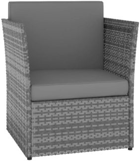 vidaXL Gartensessel mit Hocker Poly Rattan Anthrazit 48193