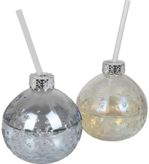 Trinkglas Weihnachtsbaumkugel 400ml Becher Christmas Getränke Geschirr Gläser