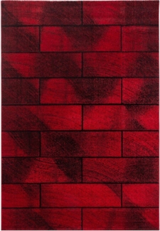 Teppium Teppich Geometrisch Design, Rechteckig, Höhe: 10 mm, Modern Kurzflor Teppiche Geometrisch Design Rot Teppich Wohnzimmer