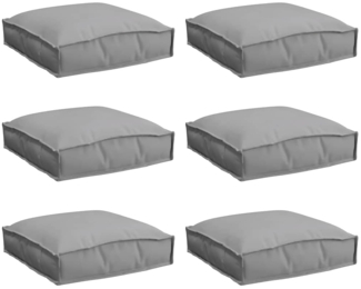 vidaXL Palettkissen für geeigneten Sitz 6 pcs Grau 40 x 40 x 8 cm 42001599