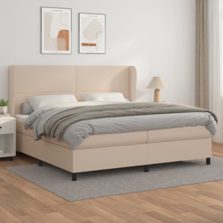 vidaXL Polsterbett Matratze Cappuccino-Braun 200x200 cm Kunstleder, Härtegrad: H2 [3128936]