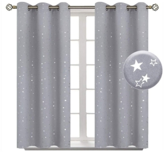 OKWISH Verdunkelungsvorhang 2er Set Verdunklungsvorhänge Vorhang Vorhänge Gardinen Curtains, (2 St), abdunkelnd, Schlafzimmer Thermovorhang Ösen Wärmeisolierend gegen Kälte Blickdicht