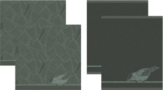 DDDDD Geschirrtuch Birdy, (Set, 4-tlg, Combi-Set: bestehend aus 2x Küchentuch + 2x Geschirrtuch)