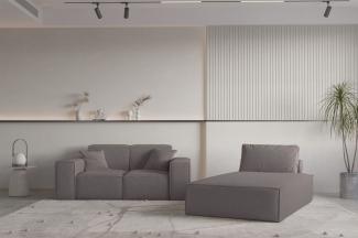 Sofa Set 2-teilig Sezlong und Sofa 2-Sitzer CELES PREMIUM Stoff Ascot Bukla Taupe