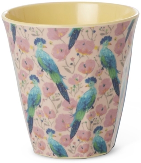Rice Melamin Becher Exotic Bird Print Hellrosa Vögel Medium
