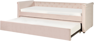 Tagesbett LIBOURNE 80 x 200 cm Samtstoff Pastellrosa