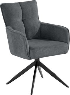 set one by Musterring Armlehnstuhl Tucson (Set), 2er-Set, drehbar mit Rückholfunktion, Stativgestell Eisen schwarz