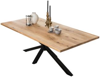 TABLES&Co Tisch 180x100 Wildeiche Natur Metallgestell Schwarz