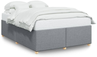 vidaXL Bettgestell ohne Matratze Hellgrau 160x200 cm Stoff 3284743