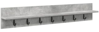 vidaXL Wandmontierter Kleiderständer Betongrau 100 x 10.5 x 18 cm 874406