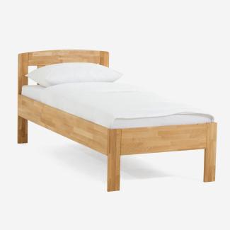 Dico Massivholz Einzelbett Komfortbett Seniorenbett 420.03, Wildeiche hell geölt Größe 100x190 cm