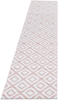 Kurzflor Teppich Pago Läufer - 80x300 cm - Pink