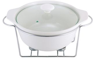 Speisewärmer aus Keramik 2,3 L Chafing Dish Buffet-Set Keramik-Chafer Buffetwärmer Warmhaltebehälter