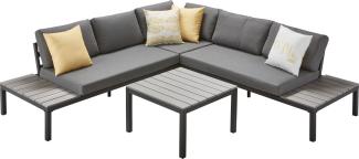 Primaster Dining Lounge Set Colmar Sitzgruppe Garten Möbel Alu Ecksofa Anthrazit