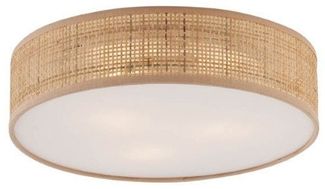 Qazqa Deckenleuchte Trammy, ohne Leuchtmittel, E27, Naturel, Orientalisch, Rattan, 3-flammig