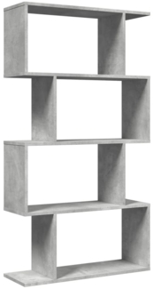 vidaXL Raumteiler-Bücherregal 4 Böden Betongrau 70x24x129 cm 858105