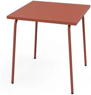 Vente-unique - MIRMANDE Gartenessgruppe Metall Rot - B 70 cm x H 75,5 cm x L 70 cm