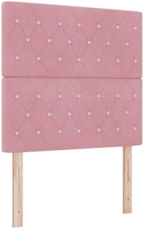 vidaXL Boxspringbett mit Matratze mit Kopfteil Rosa 120x190 cm Samt 3339757