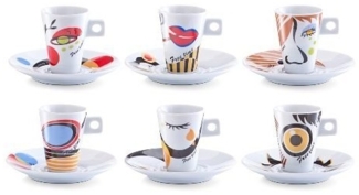ZELLER 26505 Espresso-Set FACES, 12-tlg, Porzellan