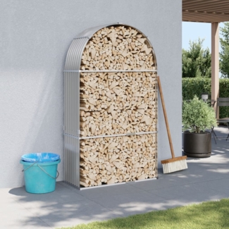 vidaXL Kaminholzunterstand Hellgrau 120x45x210 cm Verzinkter Stahl 364552