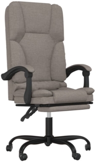 vidaXL Bürostuhl mit Massagefunktion Taupe Stoff, Drehbar [349673]