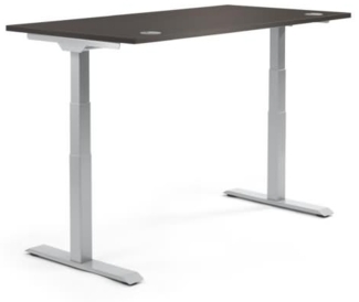 Soennecken Schreibtisch 1200x605-1255x800 mm Platte Eiche dunkel Gestel