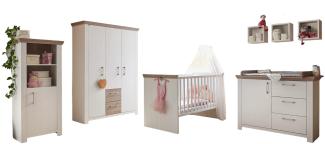 Babyzimmer komplett Ebony 5-tlg. Babyzimmereinrichtung Anderson Pinie/Eiche Nelson 90064