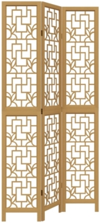 vidaXL 3-tlg. Raumteiler Braun Massivholz Paulownia 358864