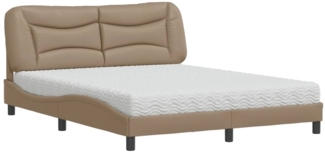vidaXL Bett mit Matratze "Hvar" Cappuccino-Braun 160x200 cm Kunstleder 3208735