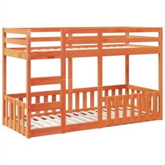 vidaXL Etagenbett Wachsbraun 75x190 cm Massivholz Kiefer 3308597