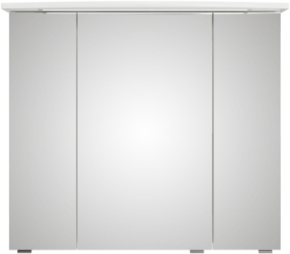Saphir Badezimmerspiegelschrank Serie 4010 Badezimmer-Spiegelschrank inkl. LED-Beleuchtung im Kranz Badschrank 82 cm breit, 3 Türen, 6 Glas-Einlegeböden, inkl Türdämpfer