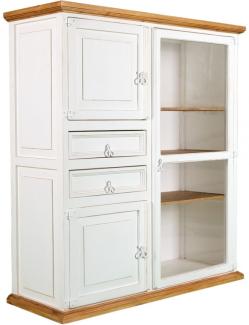 Highboard - Schrank - Pinie - weiß - honigfarbig - Landhausstil - Handarbeit