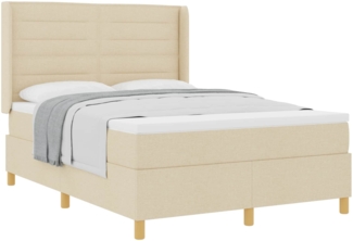 vidaXL Boxspringbett mit Matratze Creme 160x200 cm Stoff 3341782
