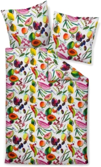 Janine Modern Art Mako-Satin Bettwäsche 135x200 Zitronen Bananen Melonen 42147-9