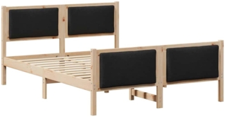 vidaXL Bettrahmen mit Kopfteil Schwarz 150 x 200 cm Stoff 3394260