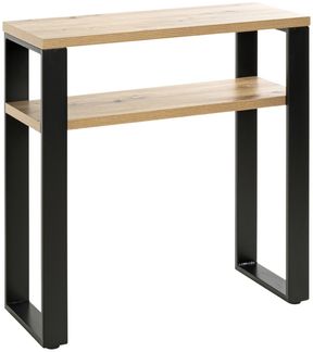 Konsole >23967< in schwarz-eiche, MDF, Metall - 70x75x28cm (BxHxT)