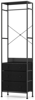 COSTWAY Kleiderständer, mit 3 Schubladen, Hängestange & Ablagen, Metall