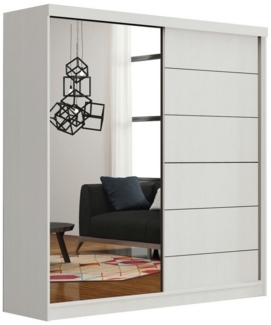 MOEBLO Schwebetürenschrank Ivern (mit Spiegel, Schwebetürenschrank 2-türig Schrank Garderobe Schiebtüren Schlafzimmer) (BxHxT):150x200x62cm