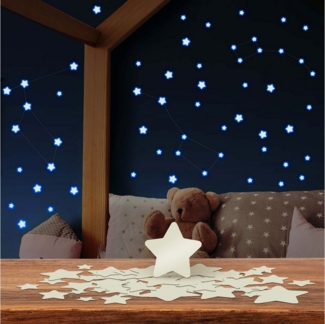 LILIMAUS Leuchtsterne Kinderzimmer [100 Stck.] - SELBSTKLEBEND - Leuchtende Sterne für Kinderzimmer Deko - Glow in the dark stars - Leucht Sternenhimmel - Leuchtsticker Aufkleber leuchtend im Dunkeln